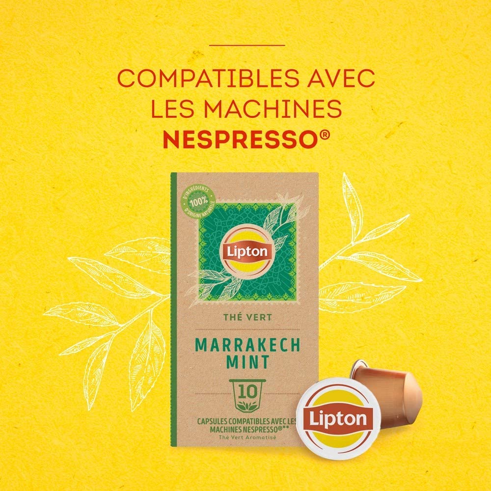 Lipton Thé Vert Marrakech Mint (Lot de 4x10 Capsules) – Image 7