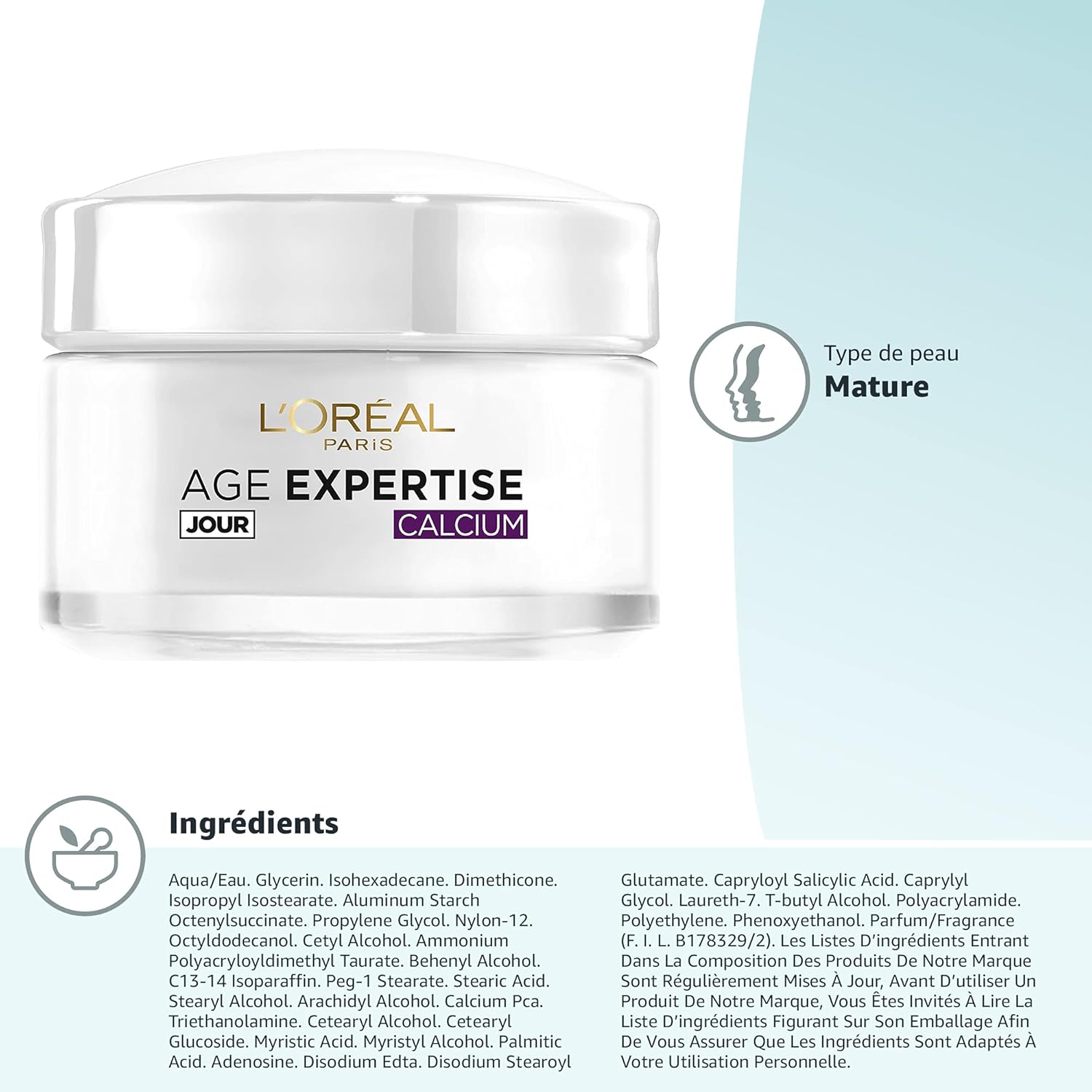 L'Oréal Paris - Crème de Jour Anti-Âge Fortifiante - À partir de 55 ans - Age Expertise - 50 ml – Image 6