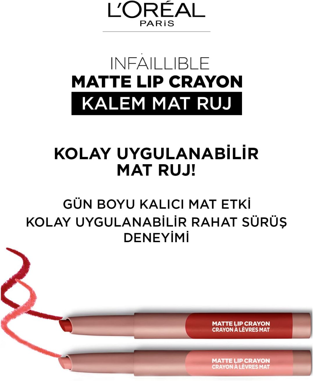 L'Oréal Paris Infaillible Matte Crayon Rouge à Lèvres 105 Sweet & Salty – Image 2